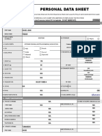 CS Form No. 212 Revised Personal Data Sheet 