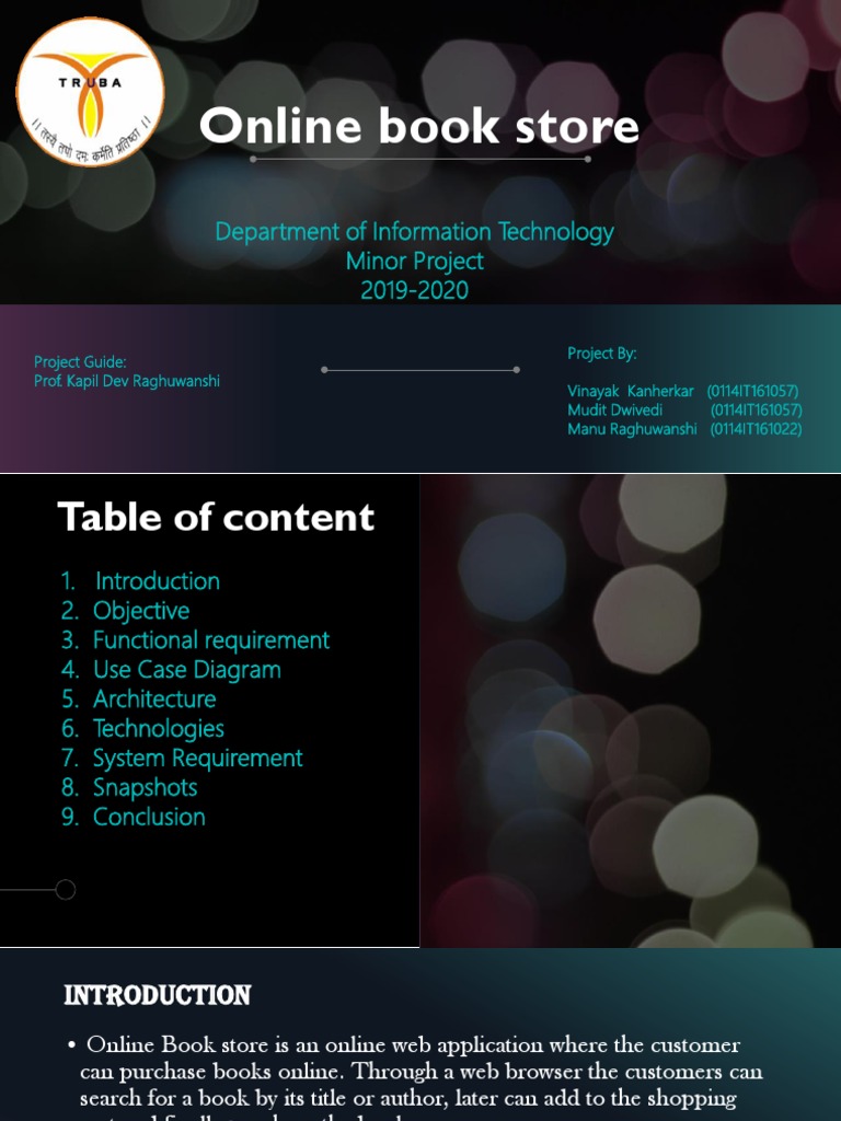 Online Book Store Project Overview | PDF | Web Application | Internet