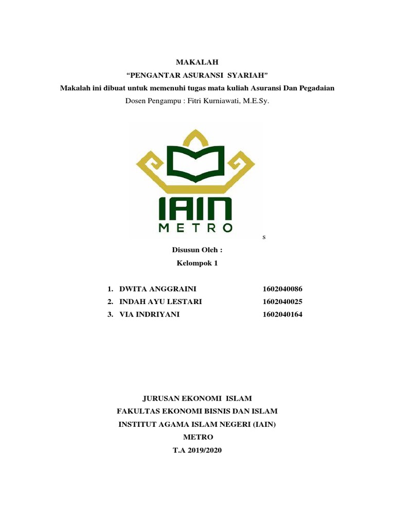 Asuransi Dan Pegadaian | PDF