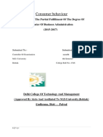 Consumer Behaviour: Submitted in The Partial Fulfillment of The Degree of Master of Business Administration (2015-2017)