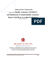 Internal Quality Assurance Cell (IQAC) and Submission of Annual Quality Assurance Report (AQAR) in Accredited Institutions