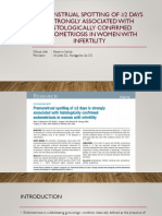 premenstrual spotting >= 2 days is strongly associated with endometriosis