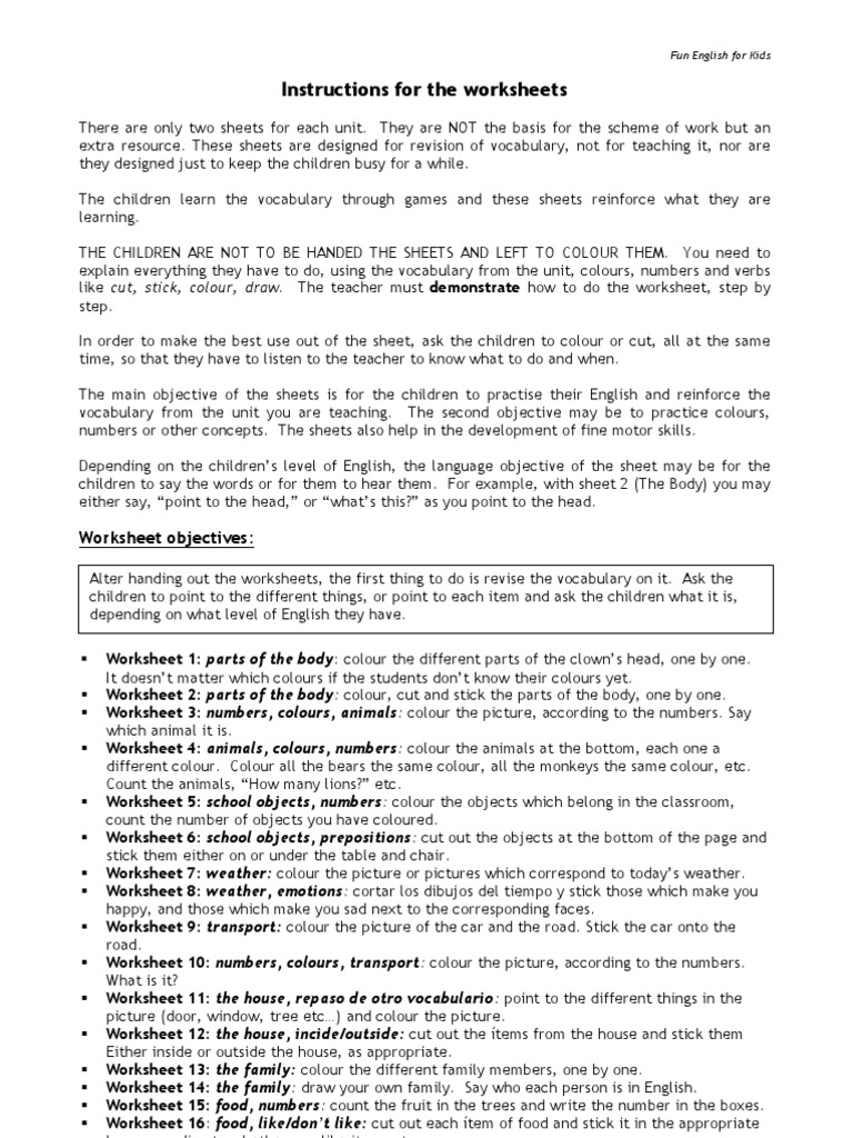 Fun English Worksheets | PDF | English Language | Vocabulary