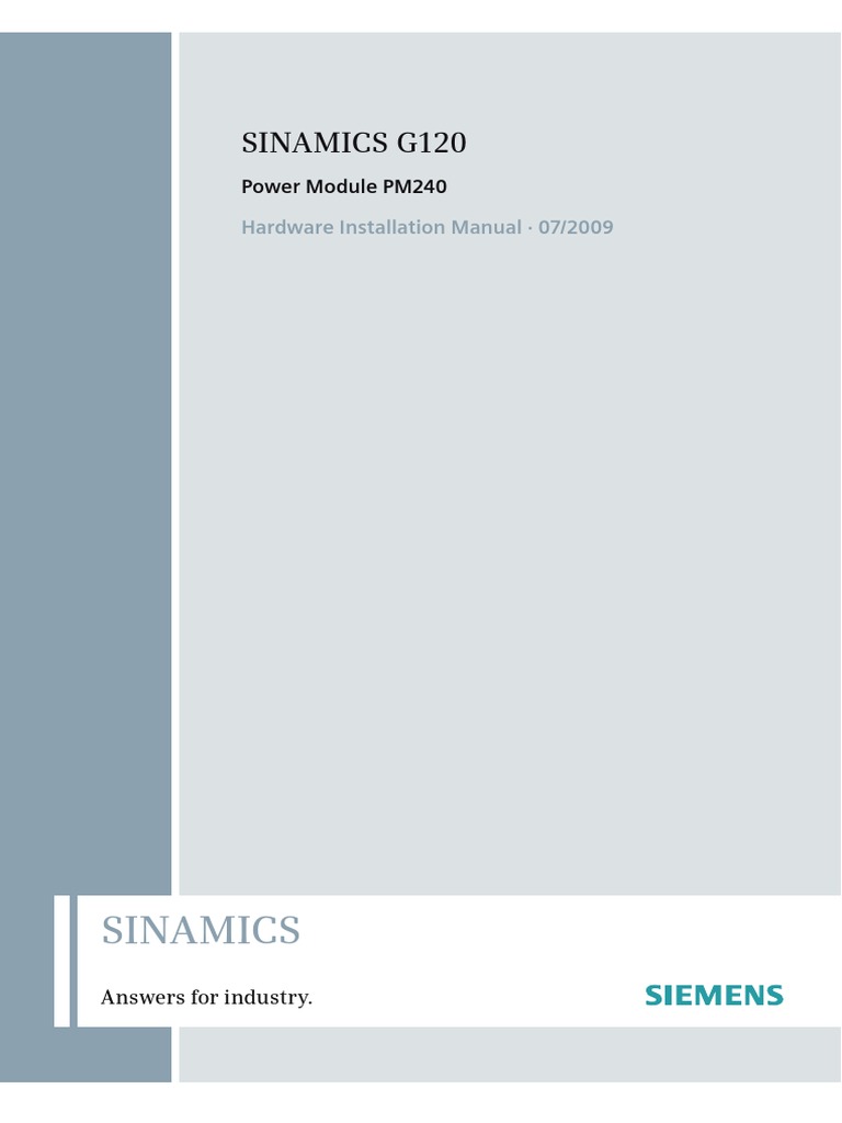 Siemens Sinamics G120 Pm240 Power Module Manual Pdf Power Inverter Power Supply