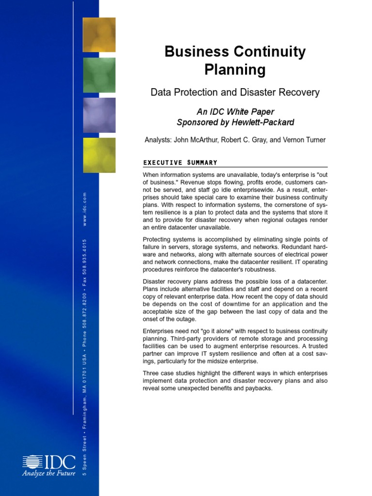 Business Continuity Planning | PDF | Replication (Computing) | Data Center