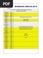 VI To VIII Calendar 2019-20