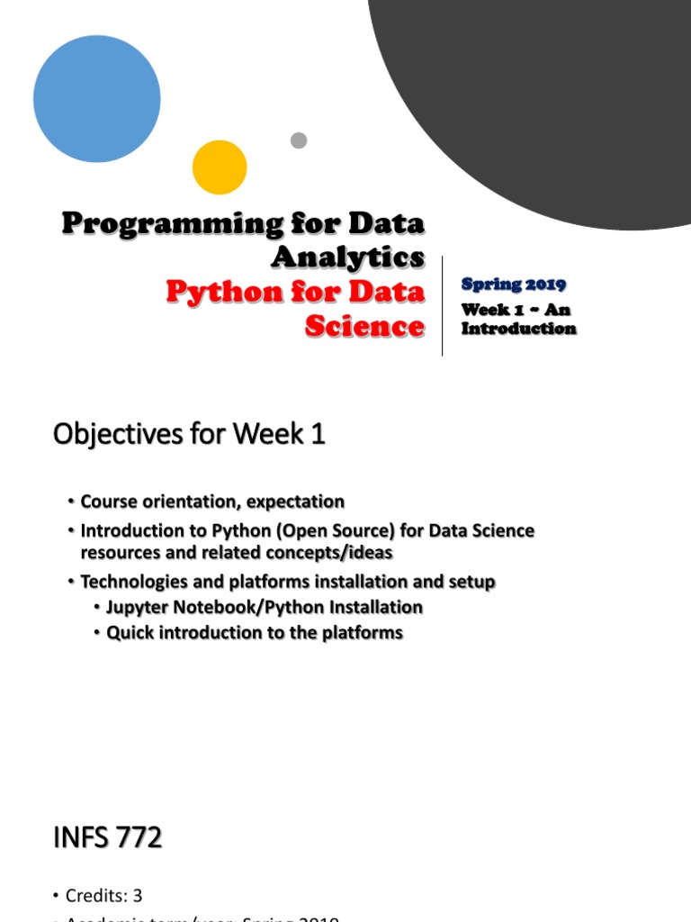 Programming For Data Analytics Introduction | PDF | Class (Computer ...