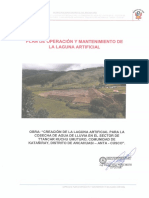 Plan de Operación y Mantenimiento de Laguna Artificial Ancahuasi