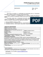 Ficha de inscrição para treinamento técnico da PFERD Rüggeberg do Brasil