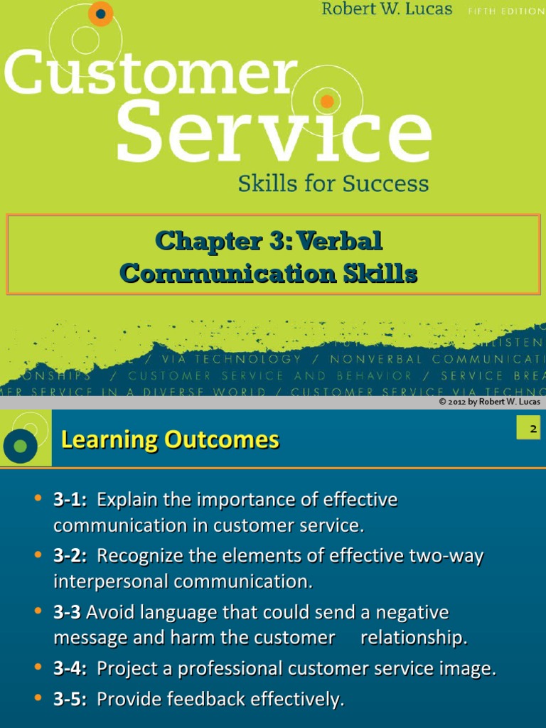 Chapter 3: Verbal Communication Skills | PDF | Interpersonal ...