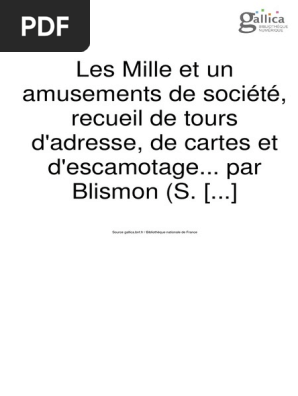 Blocquel Simon Les Milles Et Un Tours Ou Expériences De