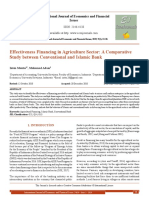 Effectiveness Financing in Agriculture Sector: A Comparative Study Between Conventional and Islamic Bank