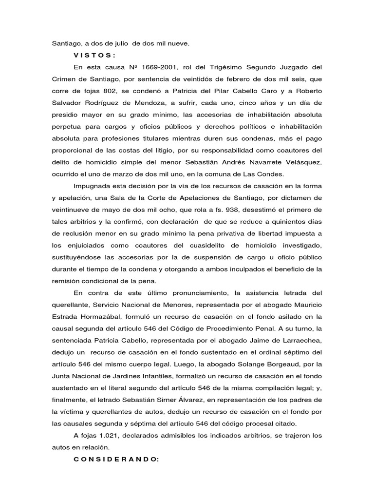 Sentencia Judicial | PDF | Intención (Derecho Penal) | Derecho penal