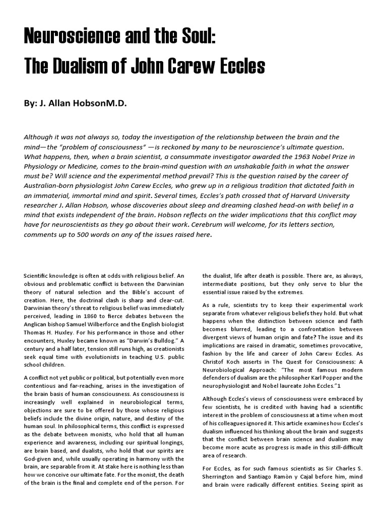 Neuroscience and The Soul | PDF | Consciousness | Brain