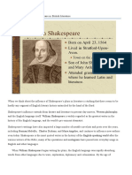 The Impact of William Shakespeare in British Literature