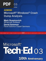 Microsoft Windows Crash Dump Analysis: Mark Russinovich David Solomon