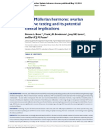 Anti-Mu Llerian Hormone: Ovarian Reserve Testing and Its Potential Clinical Implications