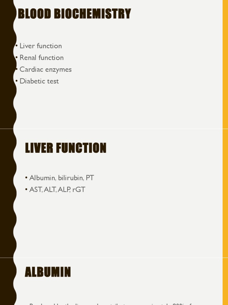 Blood Biochemistry Overview and Tests | PDF | Liver | Organ (Anatomy)