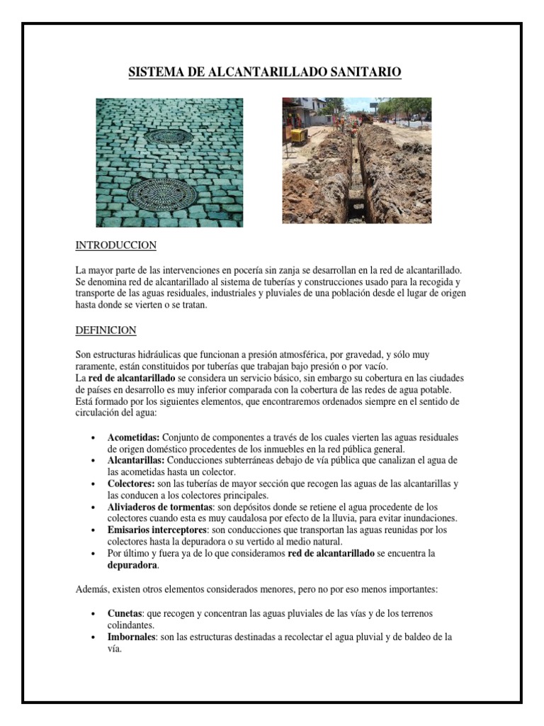 Componentes del Alcantarillado Sanitario | PDF | Alcantarillado | Aguas