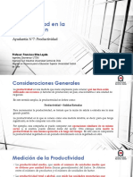 Productividad en la Construcción - Ayudantía N°7 Productividad