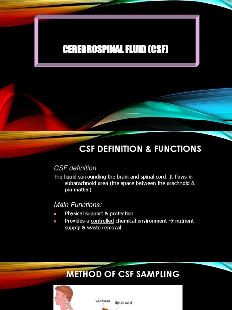 Cerebrospinal Fluid (CSF) | PDF | Cerebrospinal Fluid | Medical Specialties