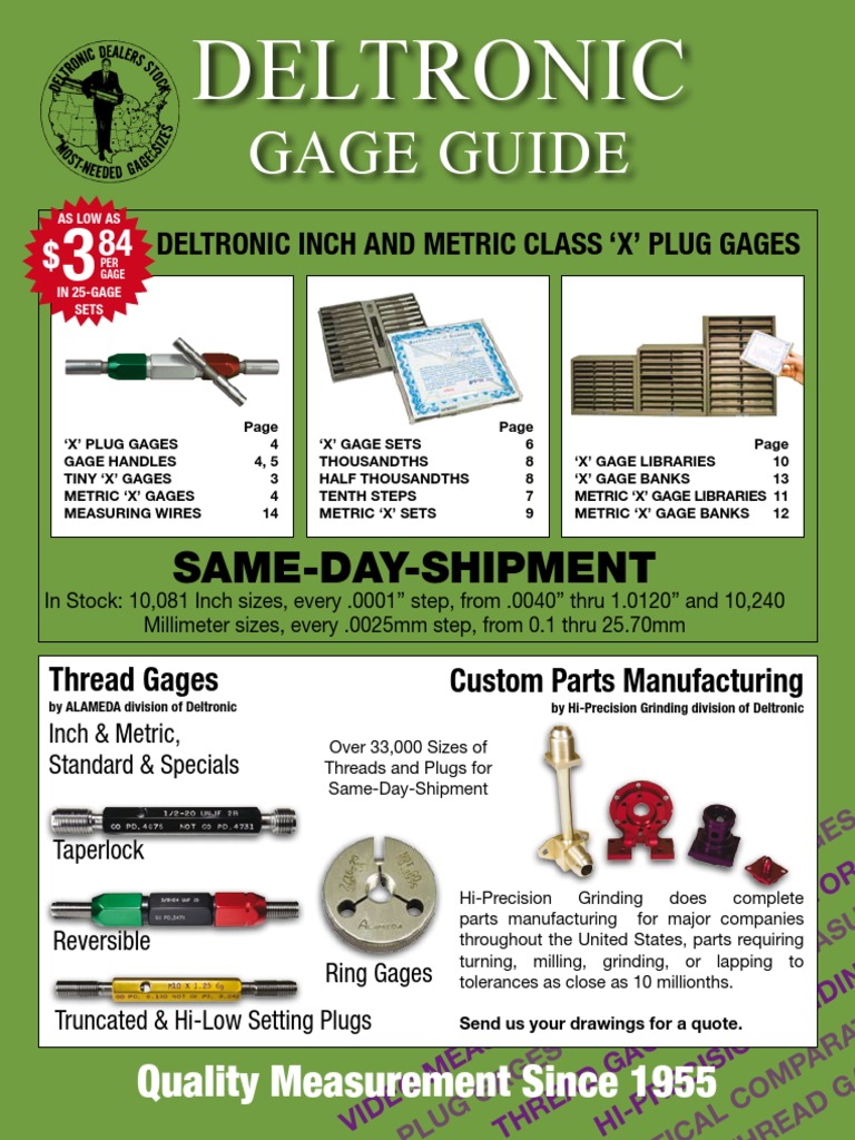 deltronic pingagepluggageguide.pdf Calibration Metrology