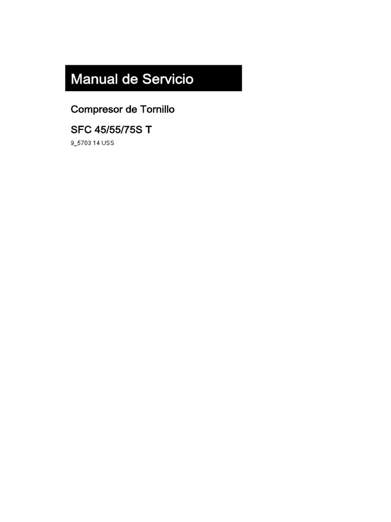 Manual de Servicio SFC 45 55 75 S T PDF | PDF | Ingeniería mecánica | Bienes manufacturados
