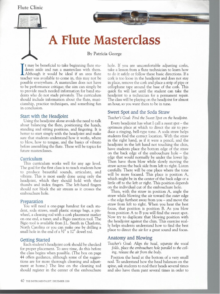 A Flute Masterclass Patricia George | PDF