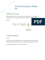 Multiplicación de Fracciones y División de Fracciones