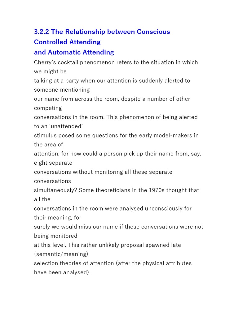 Conscious Listening and Attention Dynamics | PDF | Attention | Perception