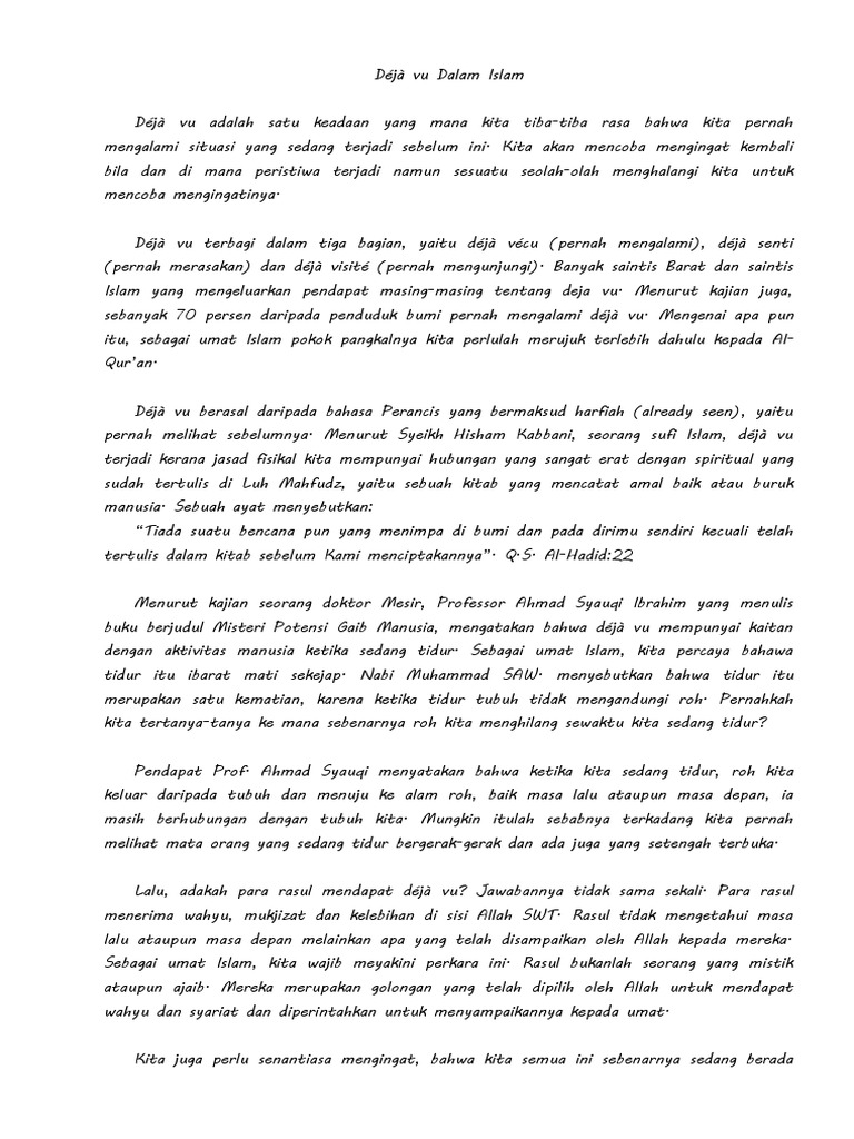Deja Vu Dalam Islam PDF
