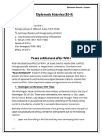 Diplomatic Histories (BS-II) Outline:: "Peace Settlement". Creation of The League of Nations Was The First Step To