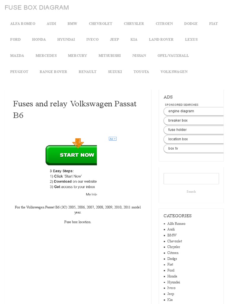 Fuse Box Passat b6 | PDF | Audi | Volkswagen