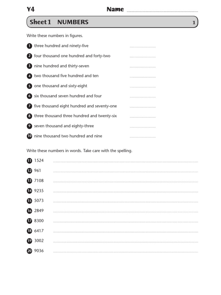 Year 4 Maths Homework Sheets | PDF | Teaching Mathematics