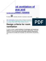 Design Criteria for Room Ventilation