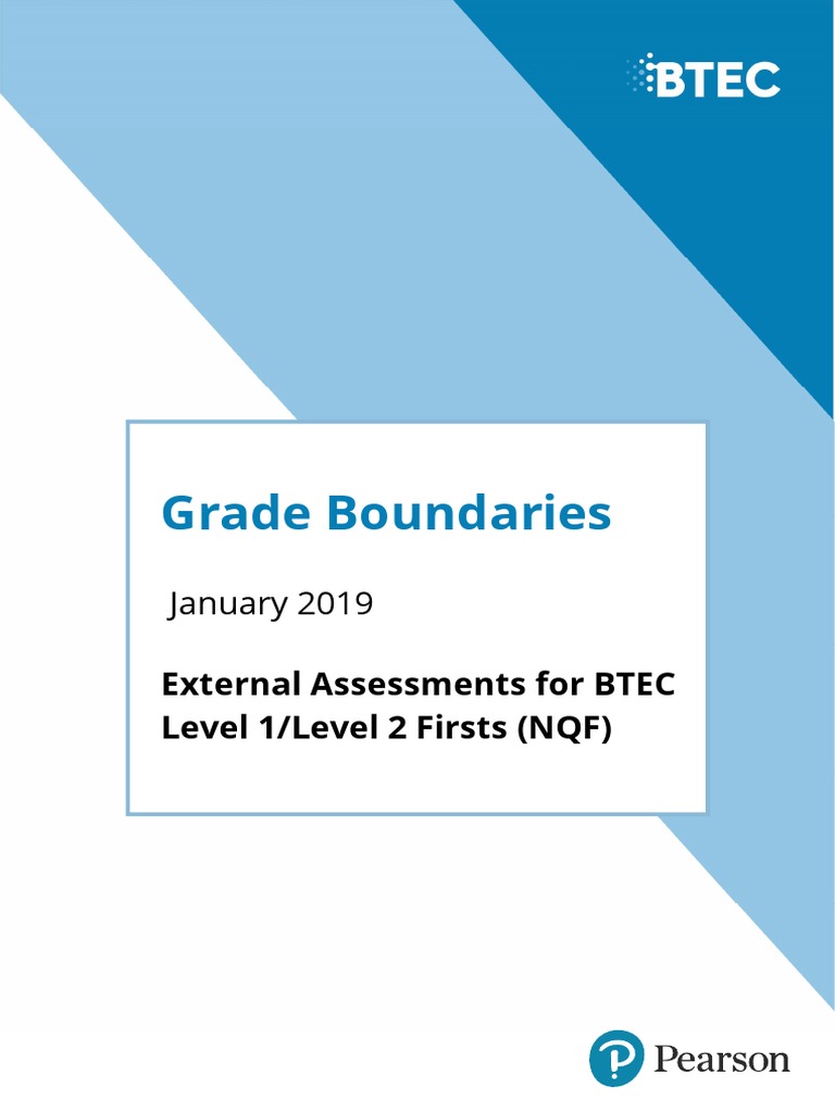 1901 BTEC Firsts Grade Boundaries PDF Test (Assessment)
