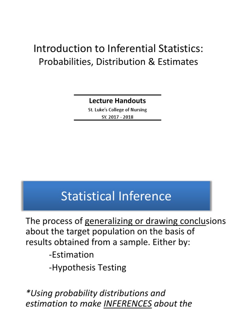 Inferential Statistics Lecture Notes | PDF | Normal Distribution ...