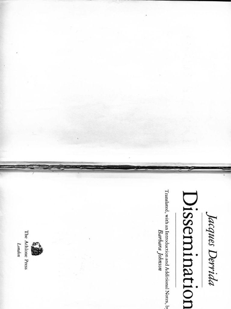 Jacques Derrida Dissemination | PDF