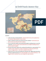 Continental Drift Puzzle Answer Key