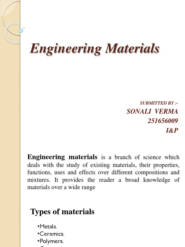 Engineering Materials Overview | PDF | Ductility | Cast Iron