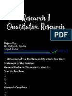 Research 1 Qualitative Research: Prepared By: Pia Katrina C. Angeles Subject Teacher