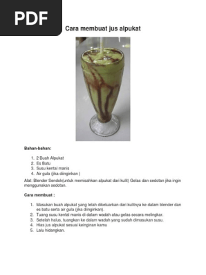 Cara Membuat Jus Alpukat Bahan Bahan