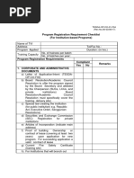 Program Registration Requirement Checklist