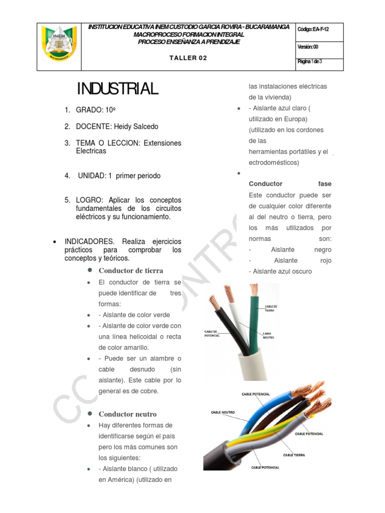 Extension Electrica PDF Aislador (Electricidad) Color
