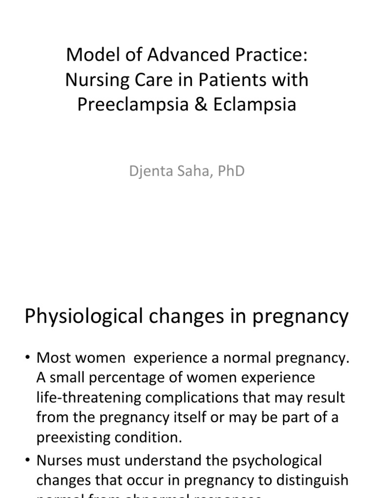 Nursing Care With Eclampsia PDF Hypertension Pregnancy