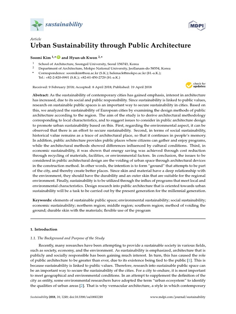 Sustainability 10 01249 PDF | PDF | Sustainability | Urban Design
