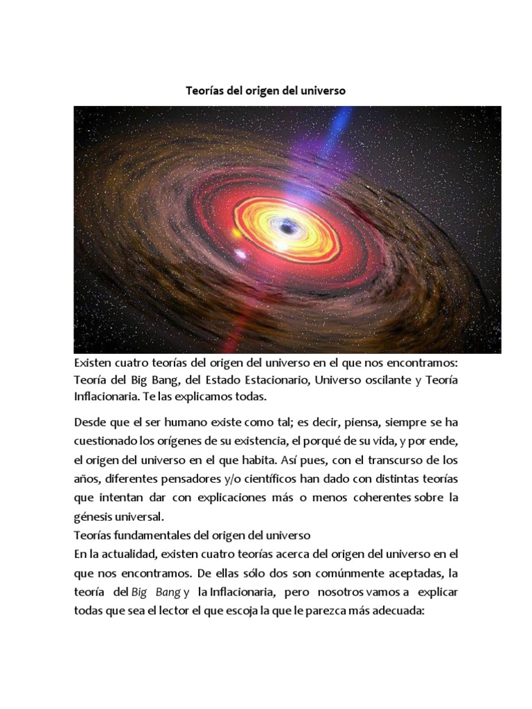 Teorías Del Origen Del Universo | PDF | Big Bang | Universo
