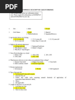 Examinees Descriptive Questionnaire