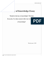 Student Sample Essay D: Theory of Knowledge Teacher Support Material 1