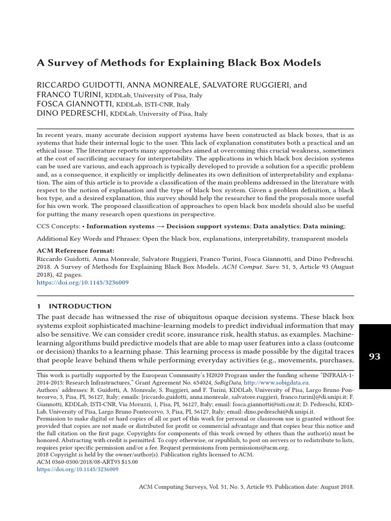 A Survey of Methods For Explaining Black Box Models | PDF | Machine ...